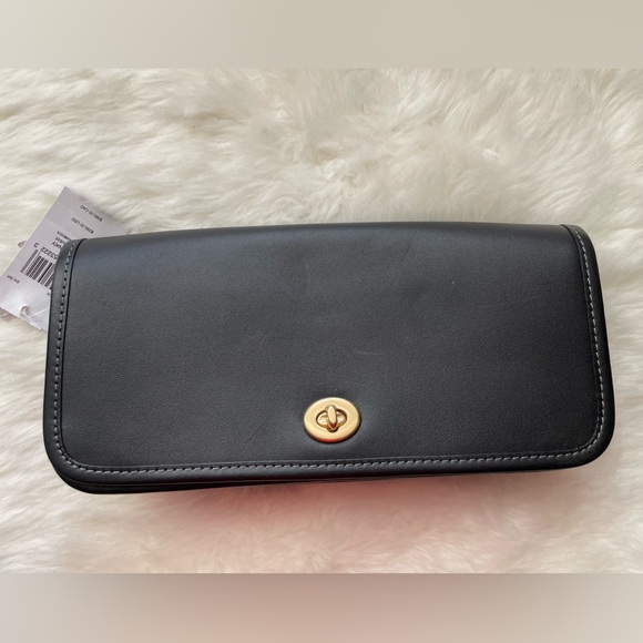 New! Coach Dinky Black Leather Bag - Picture 1 of 9